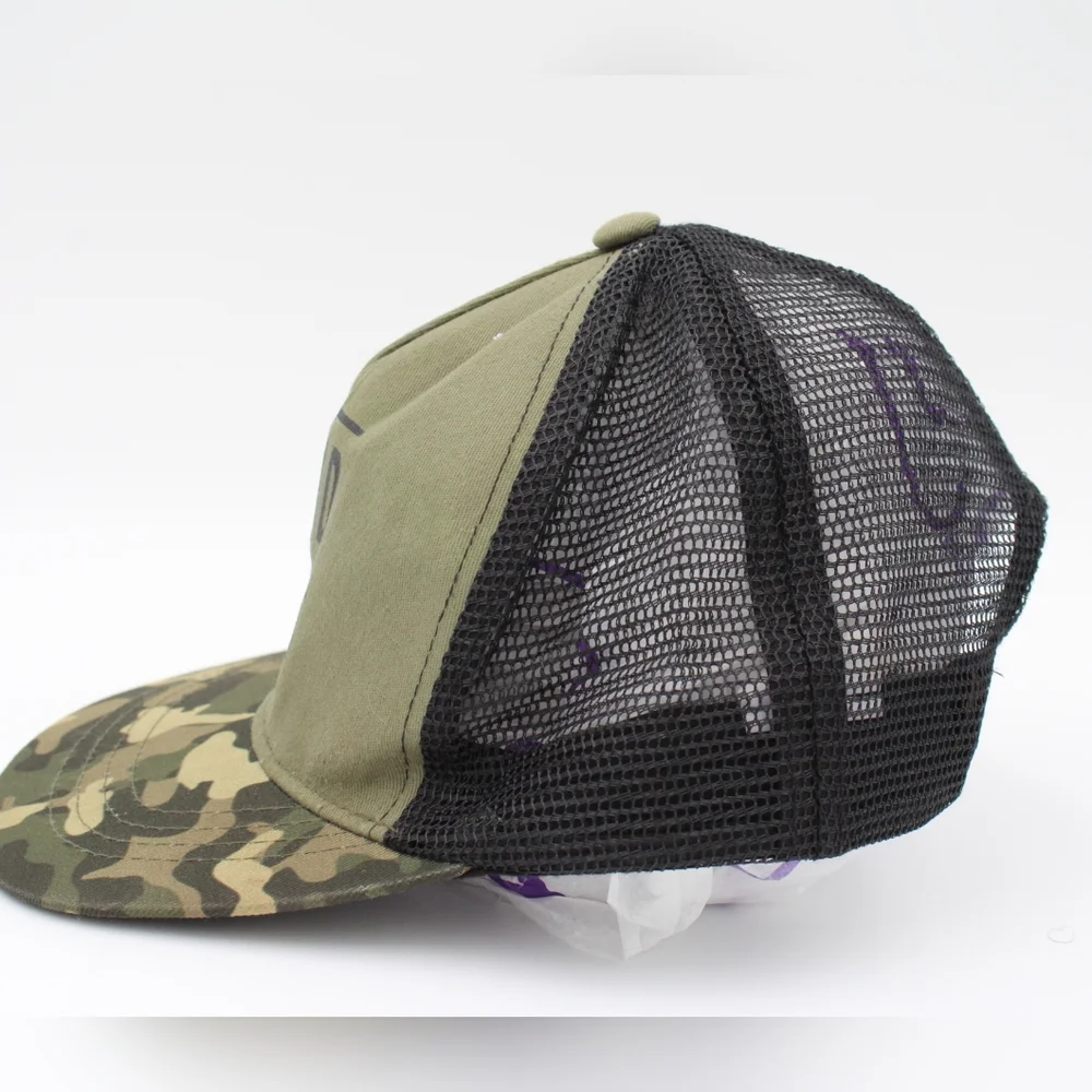 Unisex Green & Black Camo “Good Vibes” Snapback Hat – Kids Size